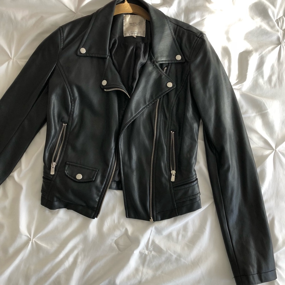 Zara faux leather motorcycle jacket